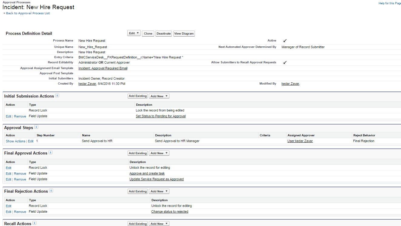 Service Request with Approvals – All About BMC Remedyforce